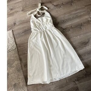 Target‎ Limited Edition White Halter Midi Dress Bride Cottagecore Minimalist 12